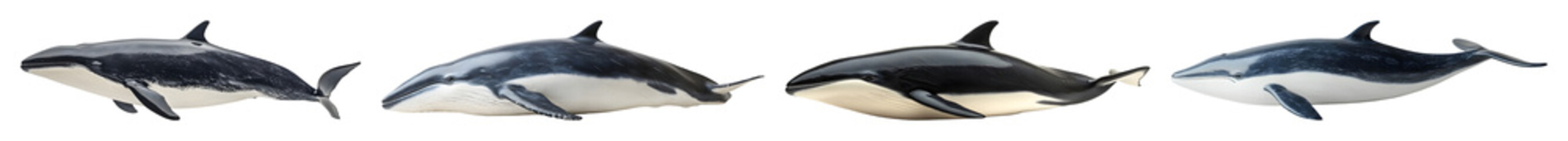 Several Sea Mammals Including Orcas Are Displayed Against A Transparent Background With Differing Skin Patterns