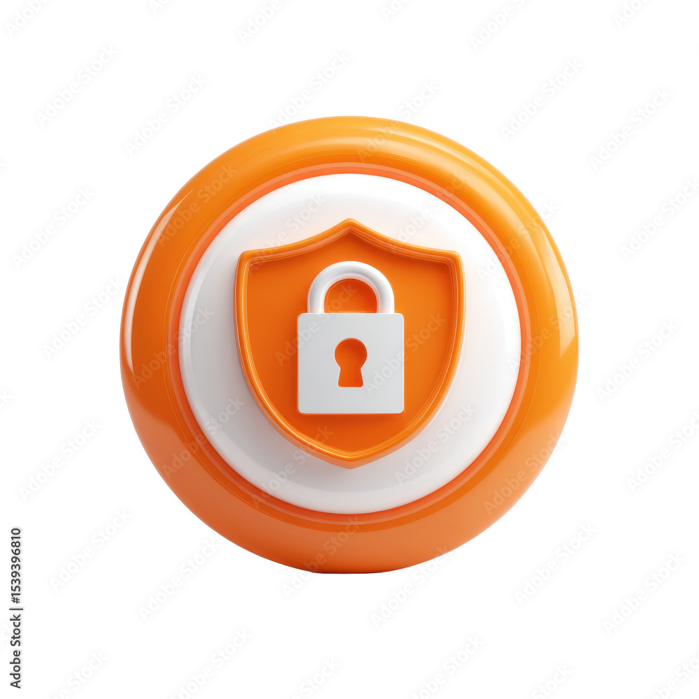 Poster a vibrant 3d padlock icon with a transparent background offering security and representing encryptio