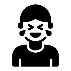 laughing happy glyph icon man avatar emotion
