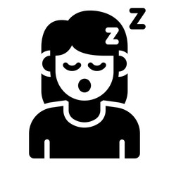 sleepy tired glyph icon woman avatar yawning