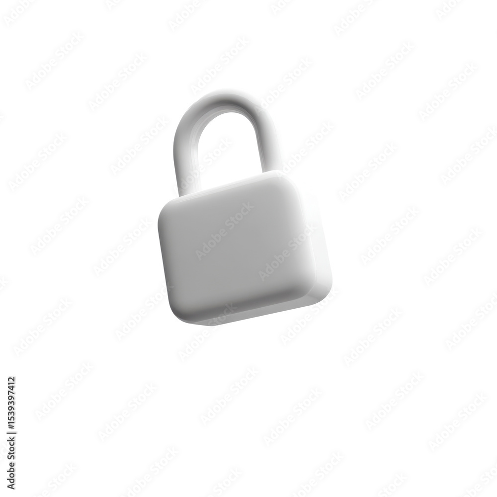 Poster a transparent png icon of a 3d padlock representing security and encryption solutions for modern dig