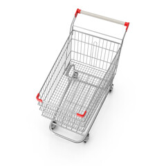Empty Shopping Cart:  A 3D Model Perspective transparent background , png