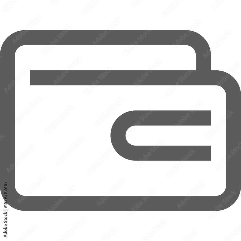 Aufkleber illustration of a gray wallet with rounded corners and a simple design on a white background image