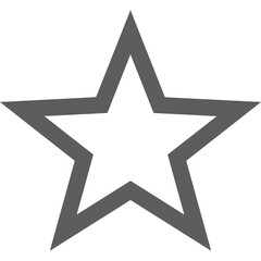 Illustration of a gray outlined star shape with five points on a white background design element