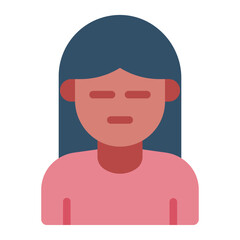 expressionless emotion flat icon woman avatar blank