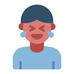 laughing happy flat icon man avatar emotion