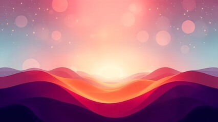 Fototapeta premium Abstract red and orange colorful background with waves, evoking a sunset mountain landscape