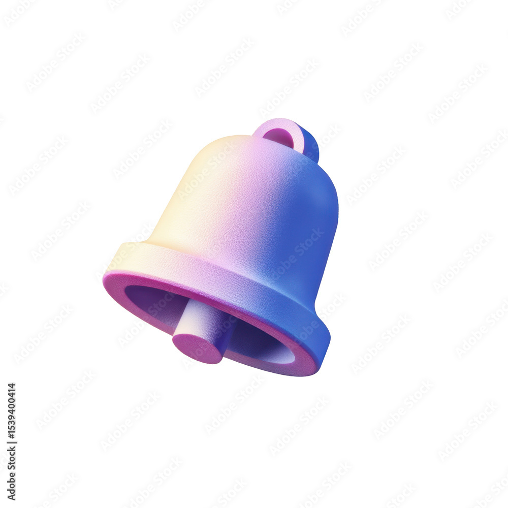 Poster an attractive and transparent notification bell 3d rendered icon design for mobile applications and 