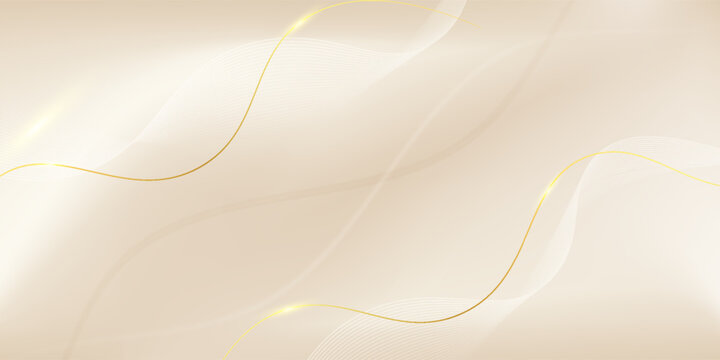 Abstract gold background with flowing lines in luxurious white and cream colors.digital future technology concept.vector eps10