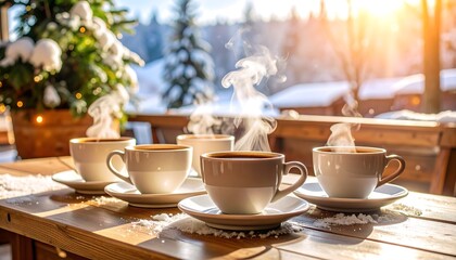 Warm Drinks with Winter Sun, and Cozy Terrace.