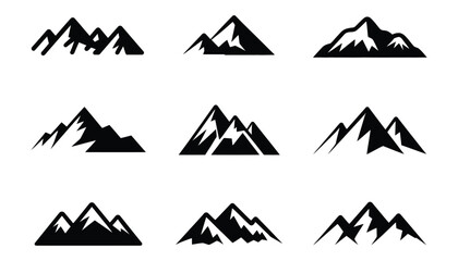  Simple and clean mountain  silhouette vector illustration