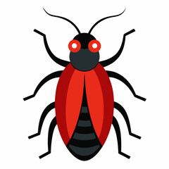 Red and black cartoon beetle illustration
