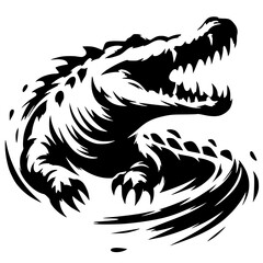 Angry crocodile silhouette