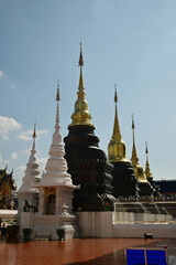 The Great Stupa of the Twelve Zodiac Signs reflects the beliefs of the twelve zodiac signs in the Lanna style in the most beautiful and realistic way at Wat Den Sali Si Mueang Kaen. at Thailand.
