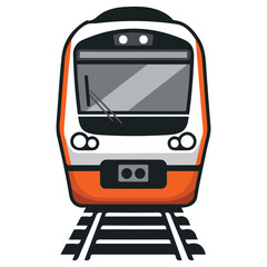 modern speed train front view vector illustration isolated on white background