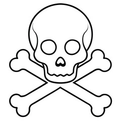 Crossing bones skull vector logo