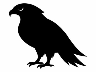 Red-tailed Hawk silhouette black color bird on white background
