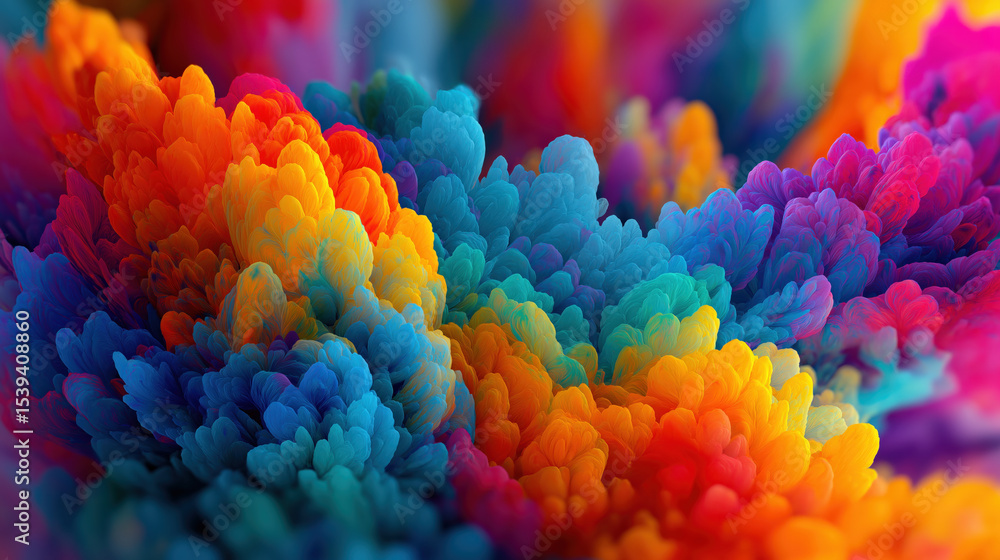 Poster vibrant explosion of colorful abstract shapes creates mesmerizing and dynamic background, evoking se
