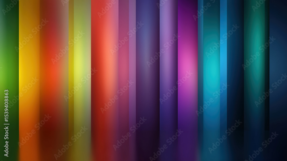 Aufkleber Vibrant abstract background featuring vertical stripes in spectrum of colors, creating dynamic and energetic visual effect. gradient transitions between hues add depth and interest