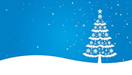 Blue Winter Snowflakes Christmas Tree.