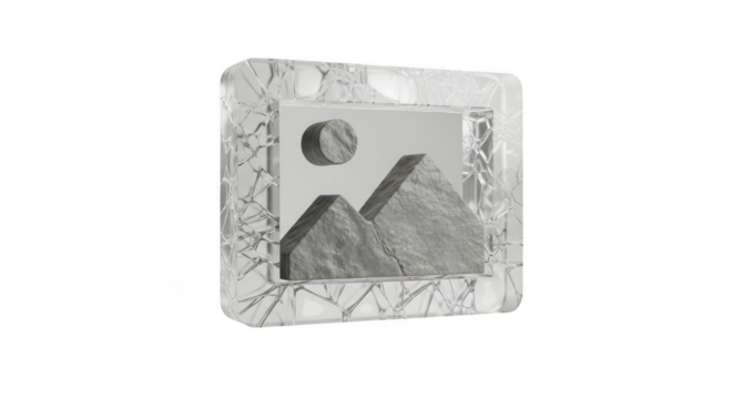 Cracked glass picture frame image