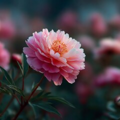 Beautiful Pink Peony Bloom  Soft Pastel Flower  Nature Photography