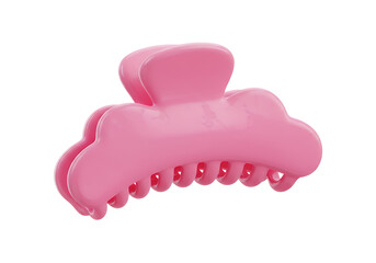 Pink Hair Claw Clip Isolated on White Simple Styling Accessory