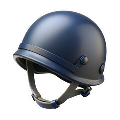 Dark blue military helmet isolated on transparent background