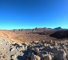Tenerife panorama landscape,beautiful nature view mountains from hiking trips on Tenerife island, Canary Islands Spain