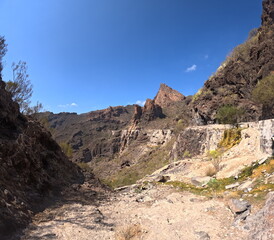 Tenerife panorama landscape,beautiful nature view mountains from hiking trips on Tenerife island, Canary Islands Spain