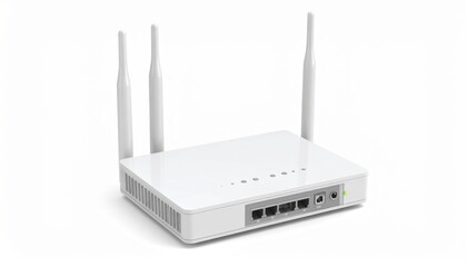 Simple and functional internet wifi router featuring antennas in a clear 3d render illustration for technology use