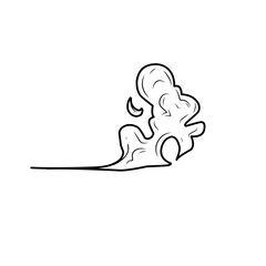 hand drawn comic explosion smoke cloud icon