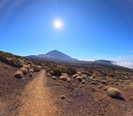 Tenerife panorama landscape,beautiful nature view mountains from hiking trips on Tenerife island, Canary Islands Spain