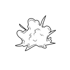 hand drawn comic explosion smoke cloud icon