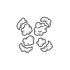 hand drawn comic explosion smoke cloud icon