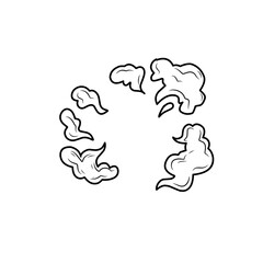 hand drawn comic explosion smoke cloud icon