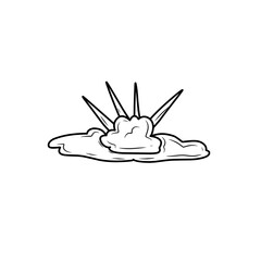 hand drawn comic explosion smoke cloud icon