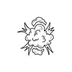 hand drawn comic explosion smoke cloud icon