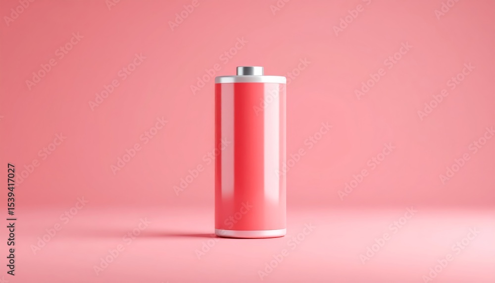 Poster soft pink cylinder object displayed on a matching pink background in a brightly lit studio arrangeme