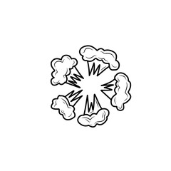 hand drawn comic explosion smoke cloud icon