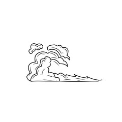 hand drawn comic explosion smoke cloud icon