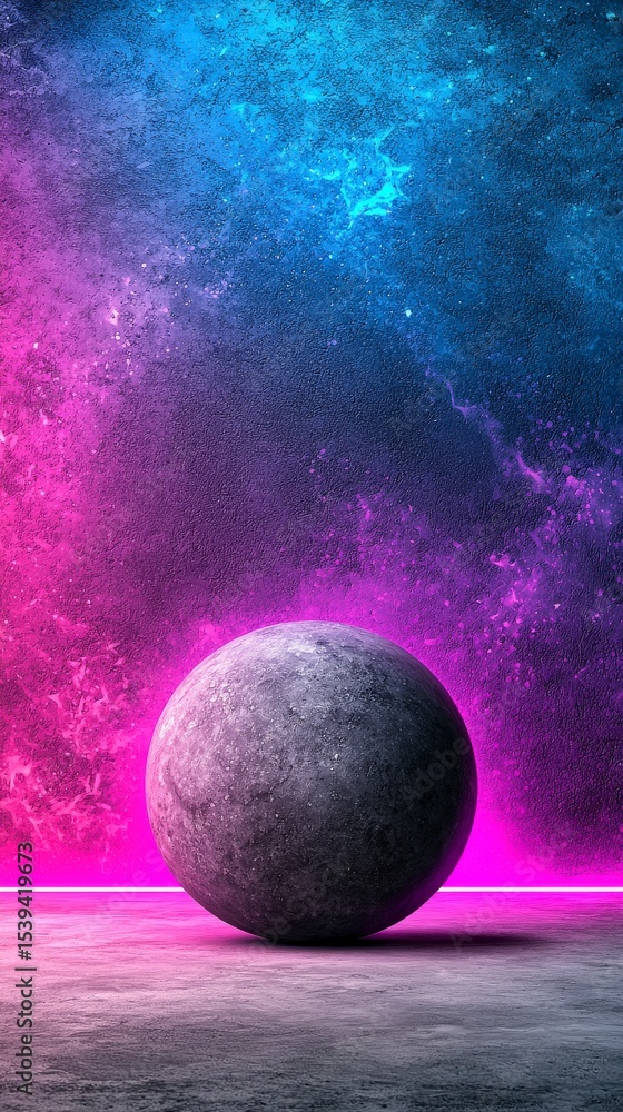 Aufkleber cosmic orb: a mesmerizing view of a stone orb in a nebula filled space, casting an amazing scene. a 