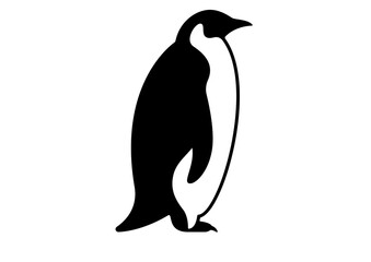 Fototapeta premium penguin silhouette vector, Black Penguin Icon for Antarctic Wildlife Design