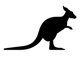 Black Kangaroo Icon for Australian Wildlife Design