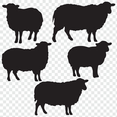 Sheep silhouettes set, large pack of vector silhouette design. sheep silhouettes. eps 10