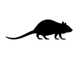 Nimble Rat Silhouette for Urban Art and DIY Pest Control Crafts