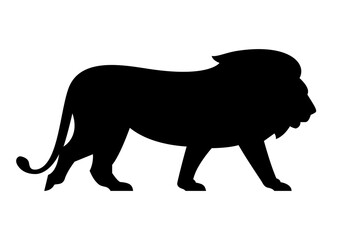 Black Lion Icon for African Savanna Wildlife Design