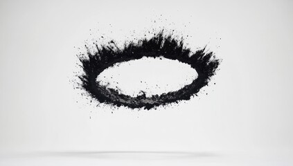 Black ring of particles against white background