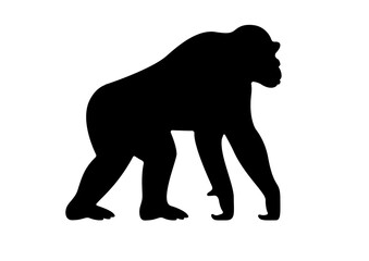 Strong Chimpanzee Silhouette for Jungle Decor and Wildlife Art