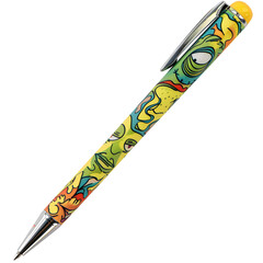 Cartoon pen with contoured grip comfort design isolated on transparent background